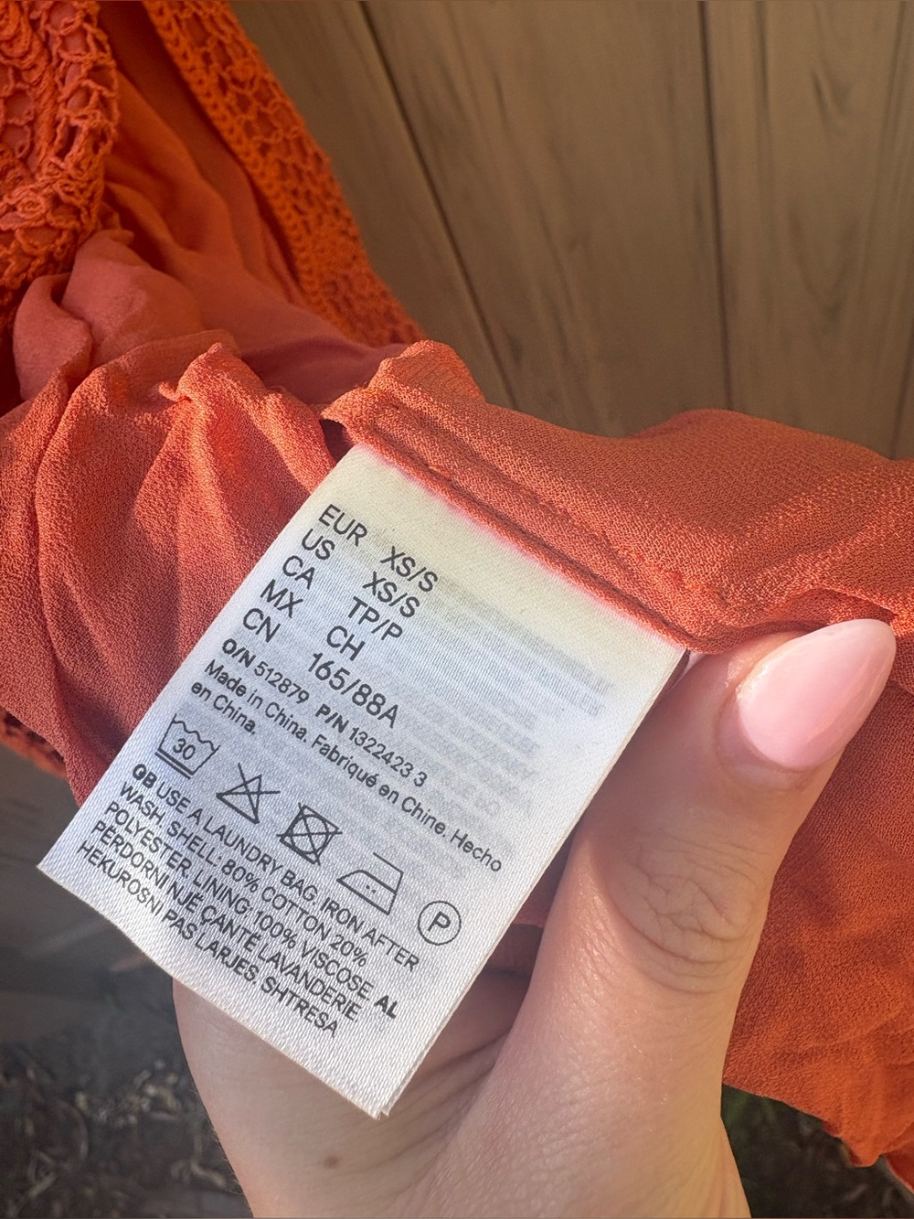 H&M STUDIO RUFFLED CROCHET-LOOK DRESS Orange/Sunflowers - Picture 16 of 16